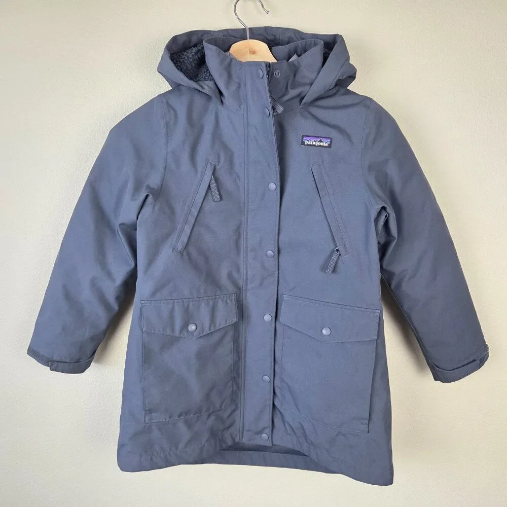 Patagonia Girls Tres 3 in 1 Parka Coat Size S / 8 Navy Blue Down Fill Winter Kid